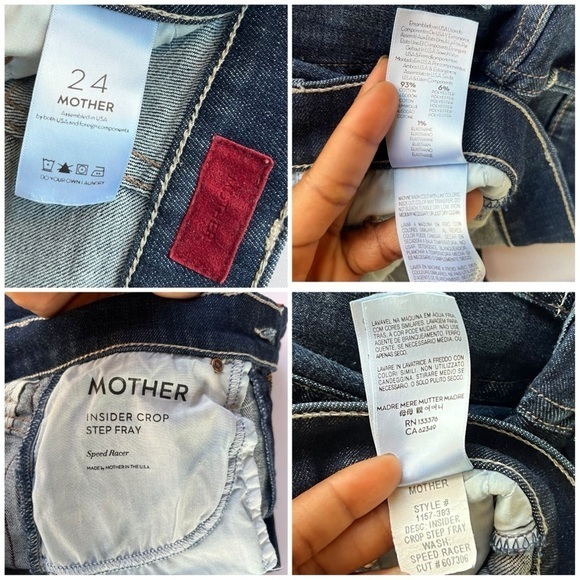 MOTHER Insider Crop Step Fray in Speed Racer‎ Red Stripe Raw Hem Jeans 24 - Picture 11 of 17